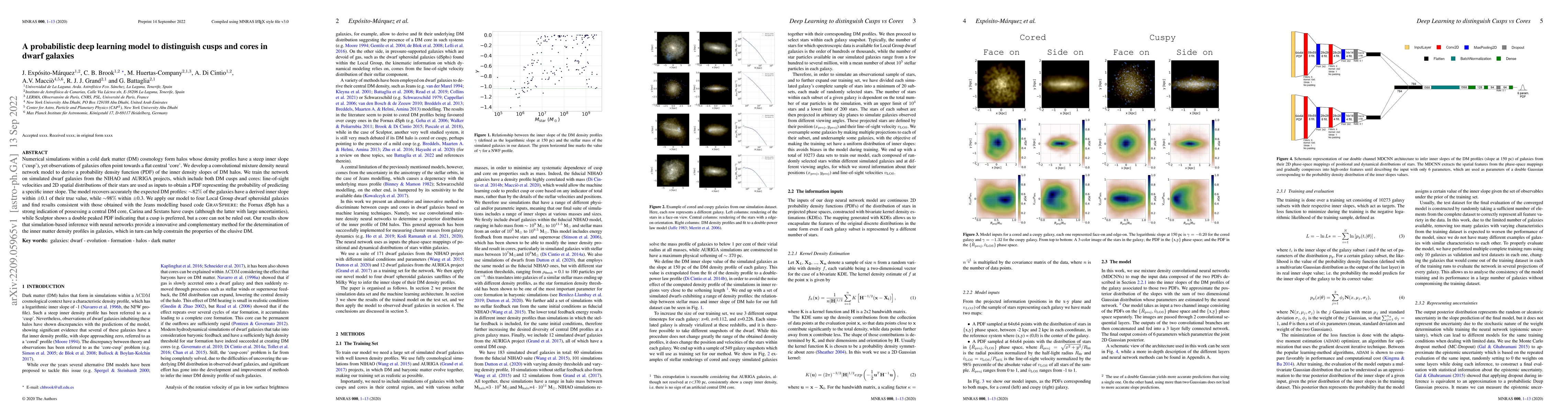 Thumbnail for A probabilistic deep learning model to distinguish cusps and cores in
  dwarf galaxies