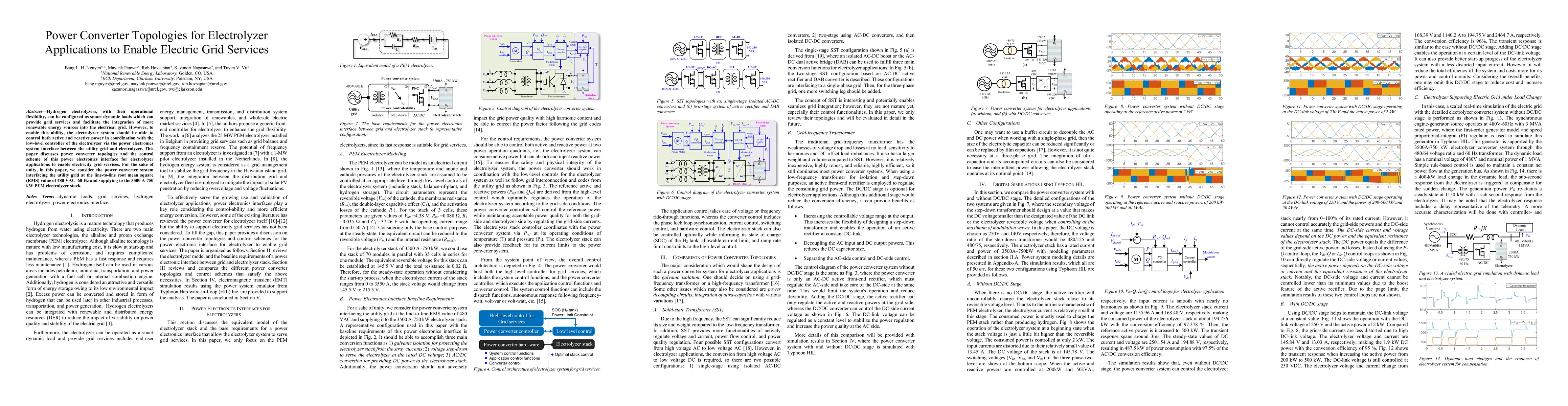 Thumbnail for Power Converter Topologies for Electrolyzer Applications to Enable
  Electric Grid Services