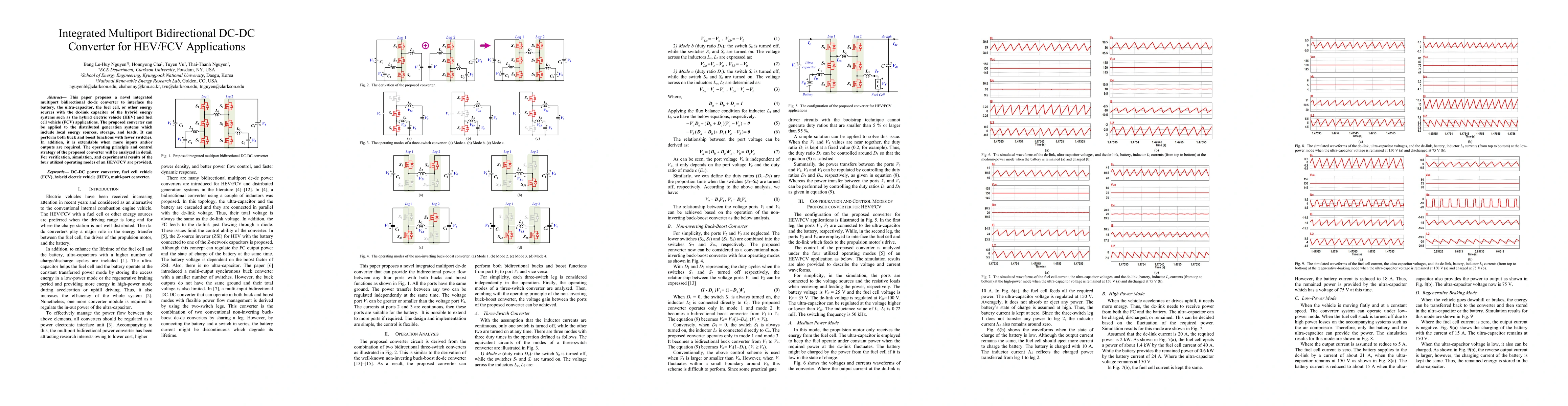 Thumbnail for Integrated Multiport Bidirectional DC-DC Converter for HEV/FCV
  Applications
