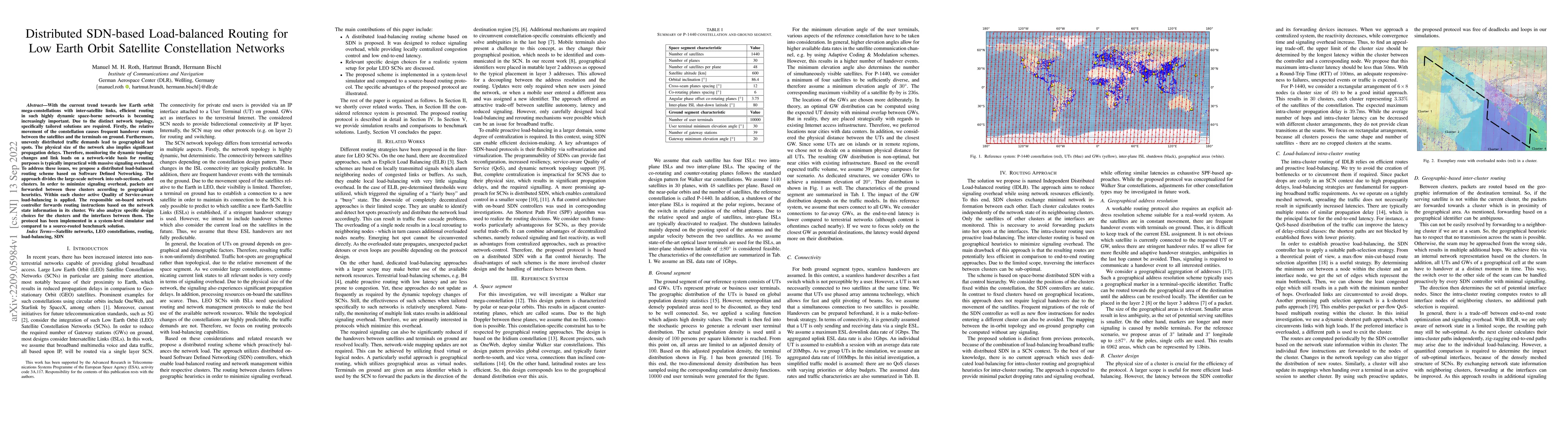 Thumbnail for Distributed SDN-based Load-balanced Routing for Low Earth Orbit
  Satellite Constellation Networks