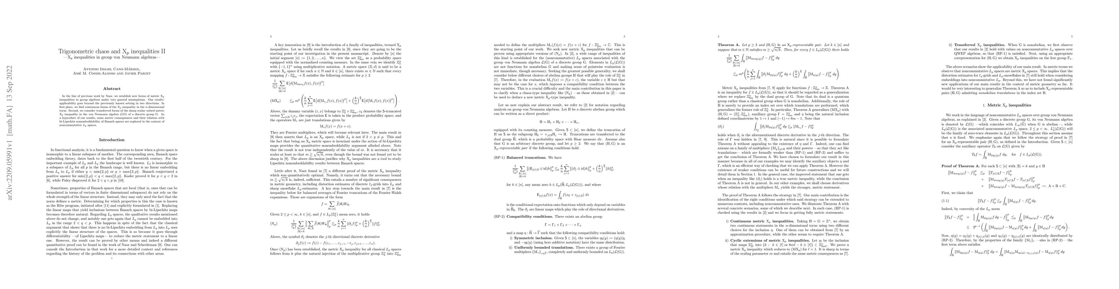 Thumbnail for Trigonometric chaos and $\mathrm{X}_p$ inequalities II -- $\mathrm{X}_p$
  inequalities in group von Neumann algebras