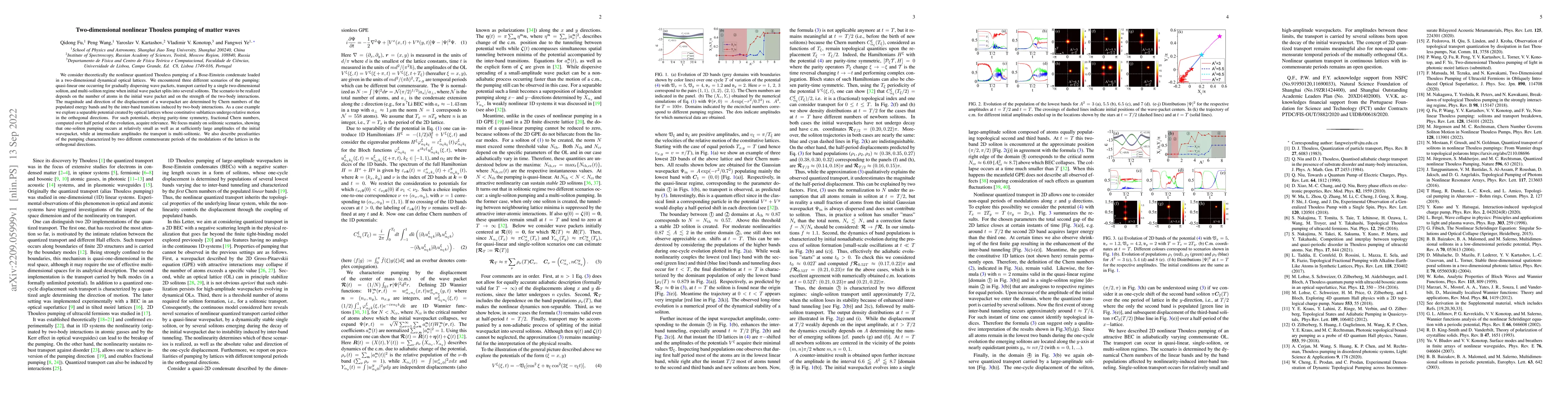 Thumbnail for Two-dimensional nonlinear Thouless pumping of matter waves