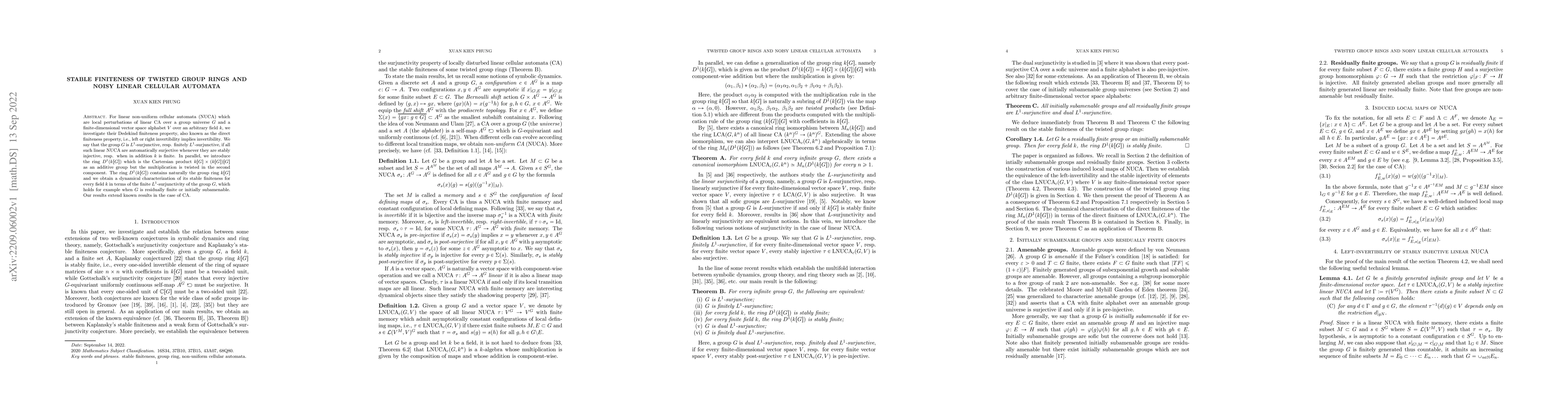 Thumbnail for Stable finiteness of twisted group rings and noisy linear cellular
  automata