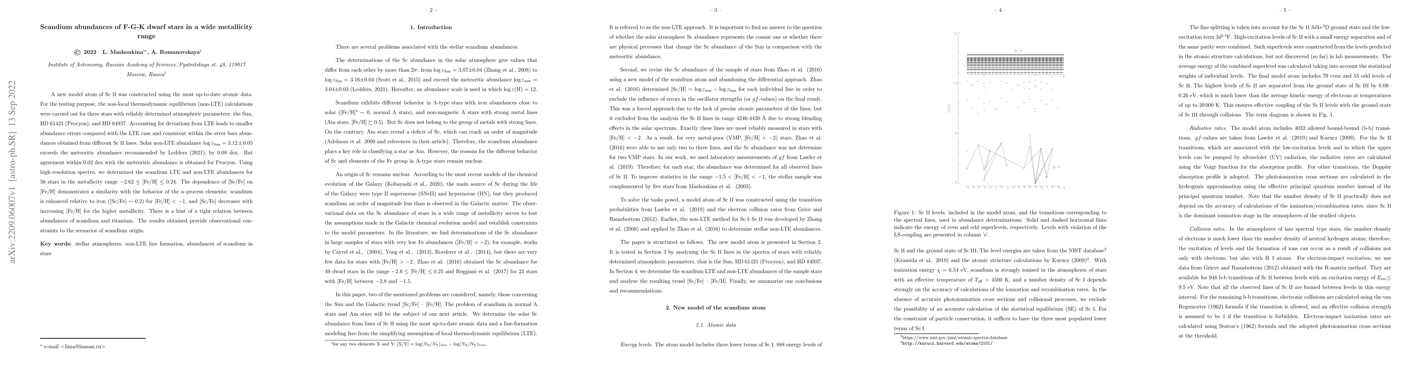 Thumbnail for Scandium abundances of F-G-K dwarf stars in a wide metallicity range