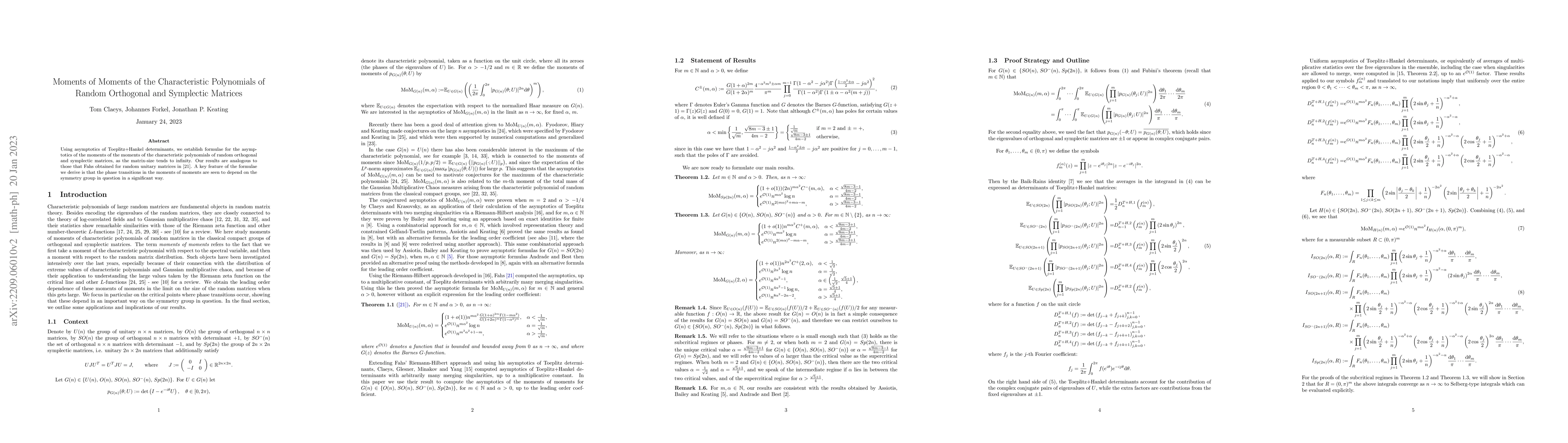Thumbnail for Moments of Moments of the Characteristic Polynomials of Random
  Orthogonal and Symplectic Matrices