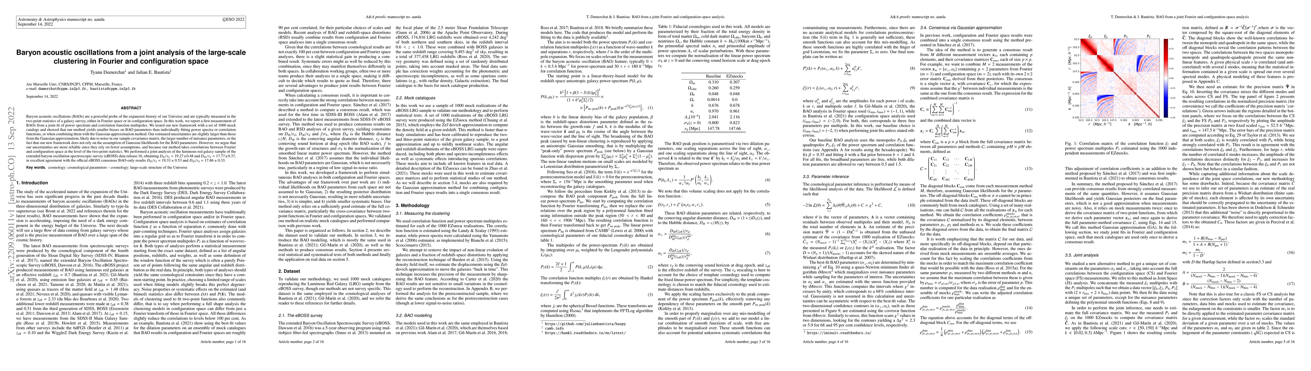 Thumbnail for Baryon acoustic oscillations from a joint analysis of the large-scale
  clustering in Fourier and configuration space