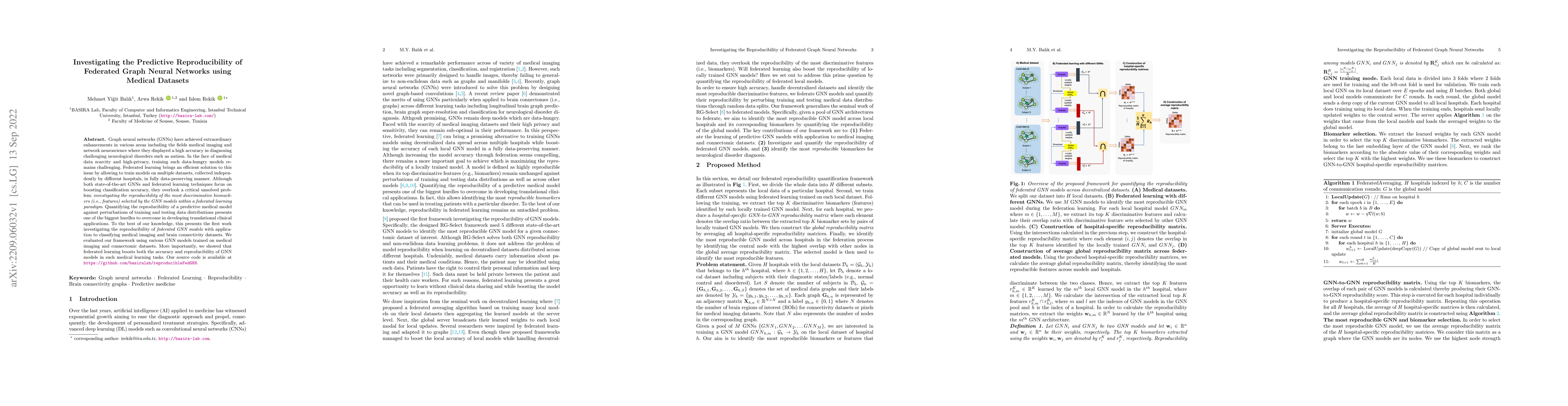 Thumbnail for Investigating the Predictive Reproducibility of Federated Graph Neural
  Networks using Medical Datasets