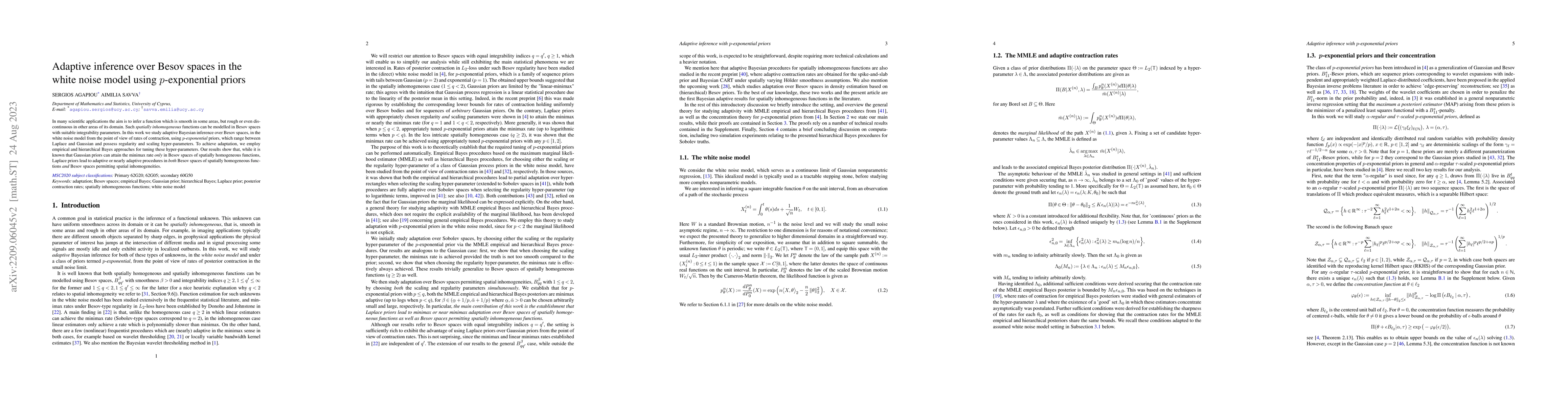 Thumbnail for Adaptive inference over Besov spaces in the white noise model using
  $p$-exponential priors