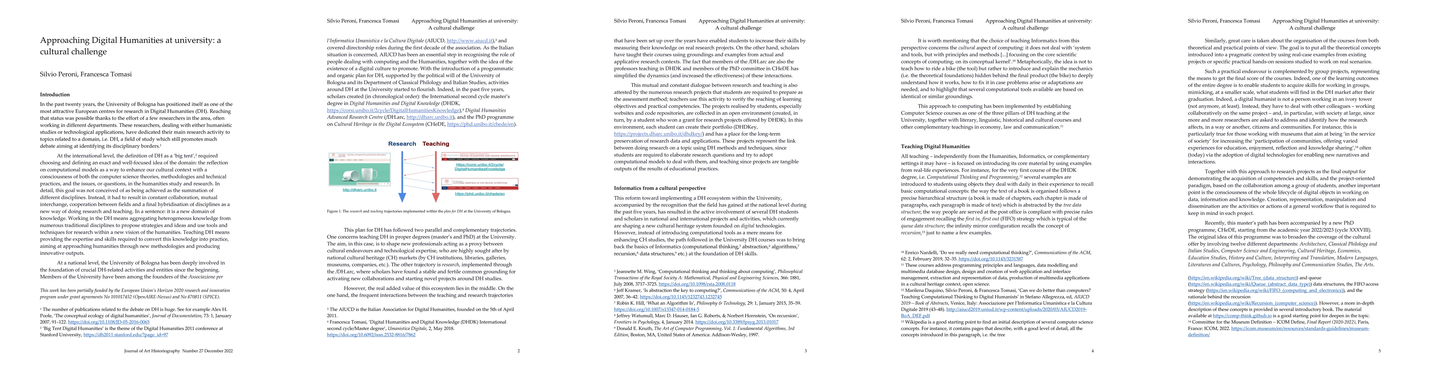 Thumbnail for Approaching Digital Humanities at the University: a Cultural Challenge