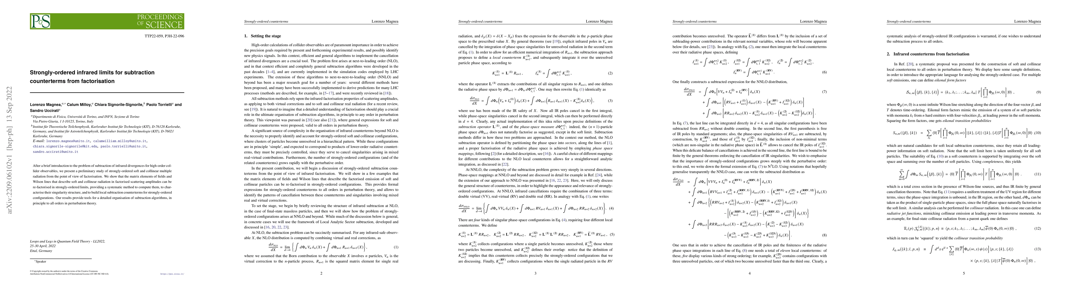 Thumbnail for Strongly-ordered infrared limits for subtraction counterterms from
  factorisation