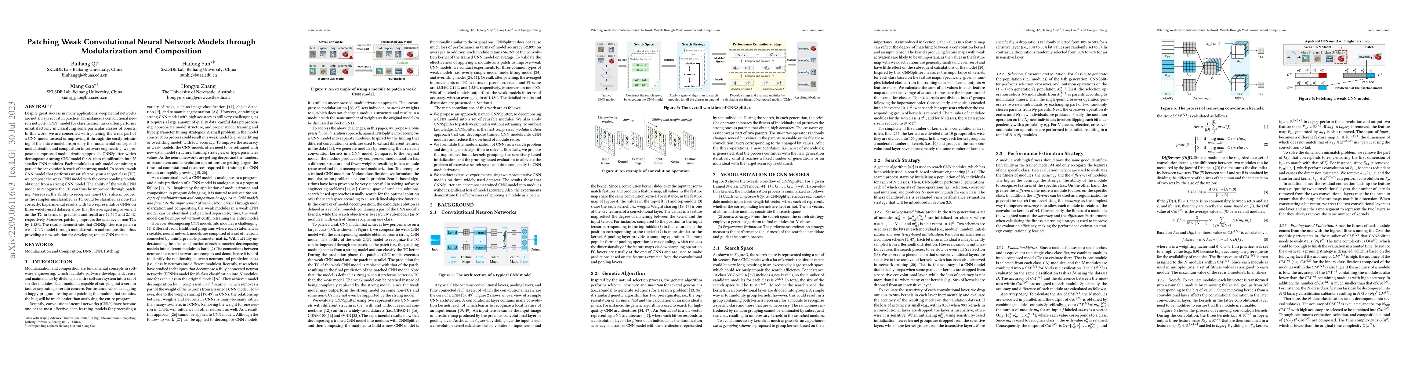Thumbnail for Patching Weak Convolutional Neural Network Models through Modularization
  and Composition
