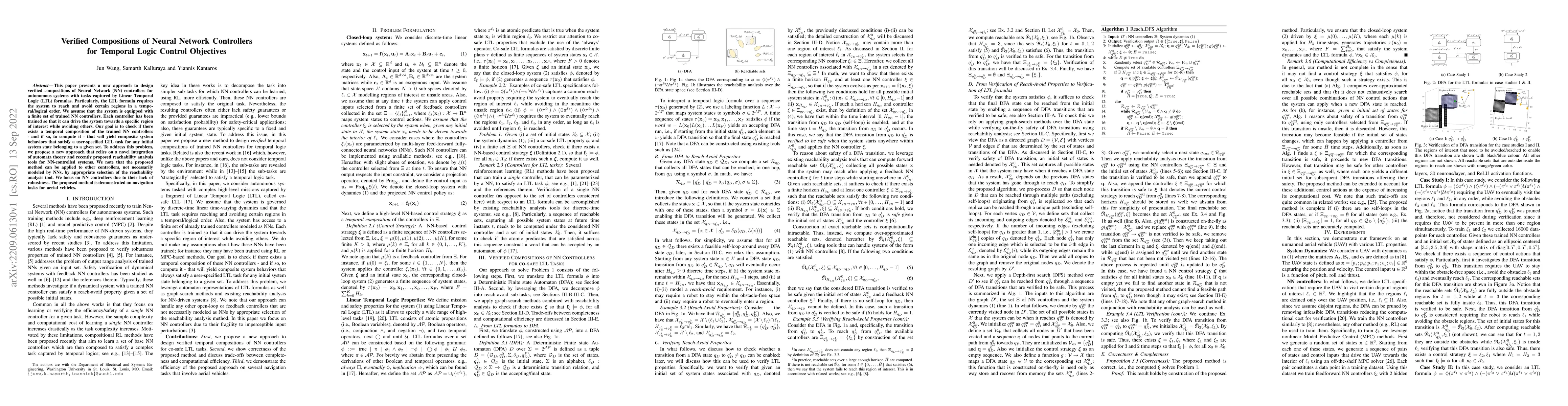Thumbnail for Verified Compositions of Neural Network Controllers for Temporal Logic
  Control Objectives