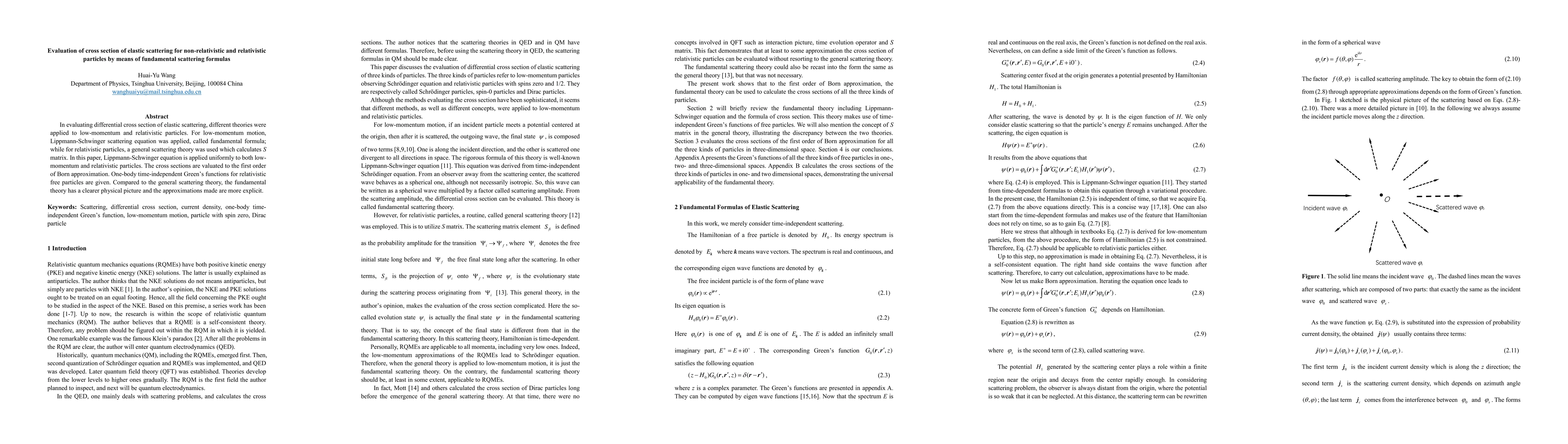 Thumbnail for Evaluation of cross section of elastic scattering for non-relativistic
  and relativistic particles by means of fundamental scattering formulas