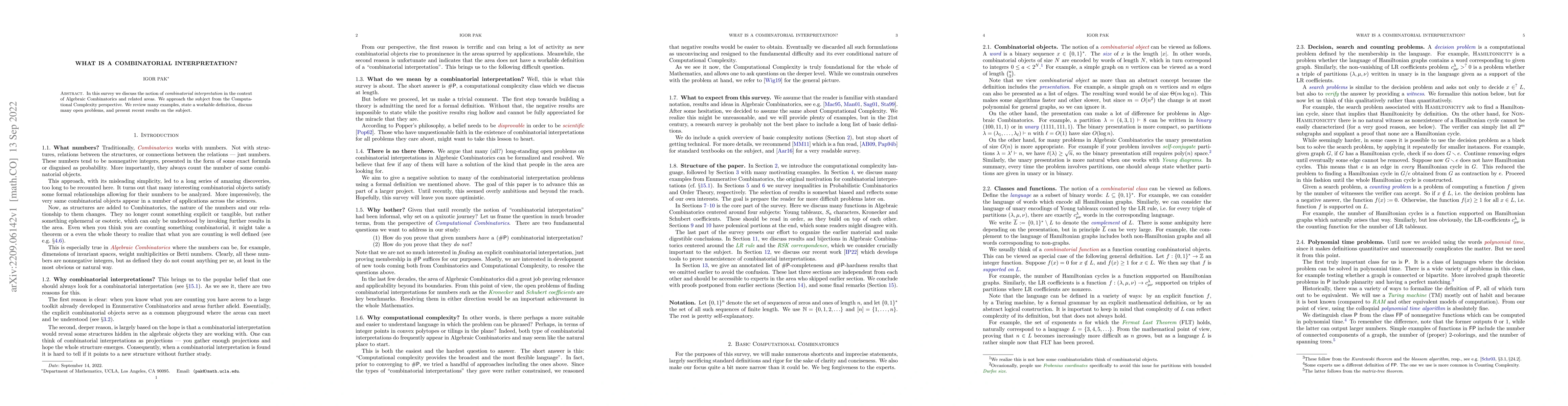 Thumbnail for What is a combinatorial interpretation?
