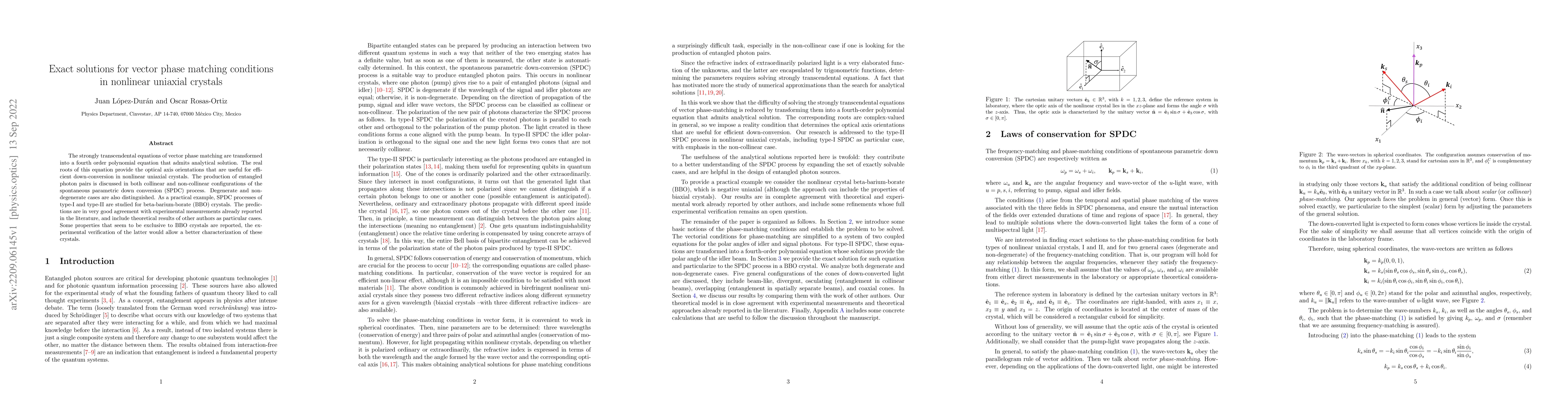 Thumbnail for Exact solutions for vector phase matching conditions in nonlinear
  uniaxial crystals