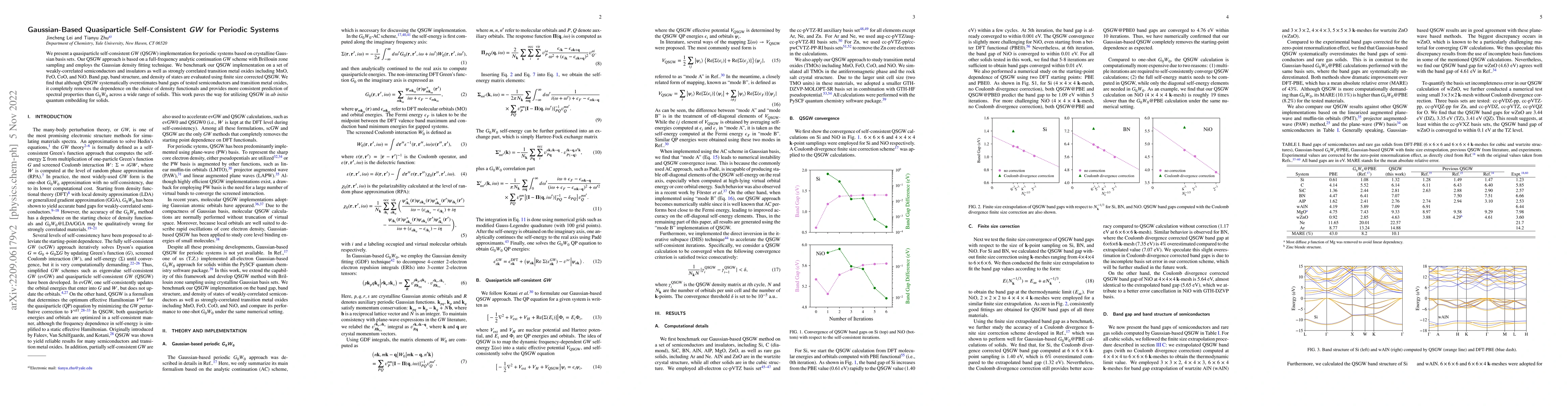 Thumbnail for Gaussian-Based Quasiparticle Self-Consistent $GW$ for Periodic Systems