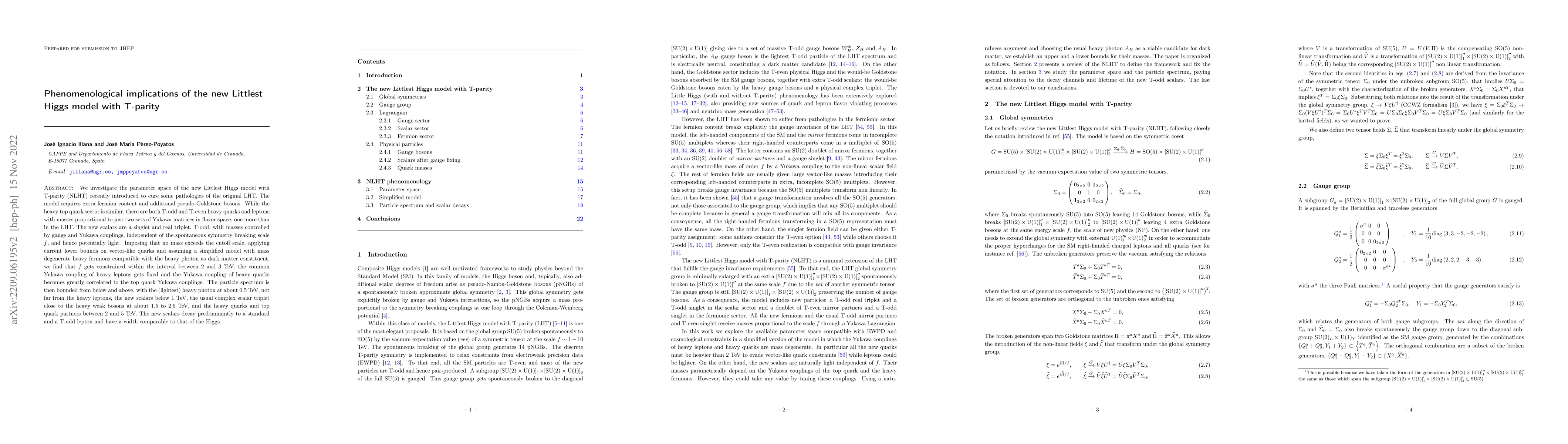 Thumbnail for Phenomenological implications of the new Littlest Higgs model with
  T-parity