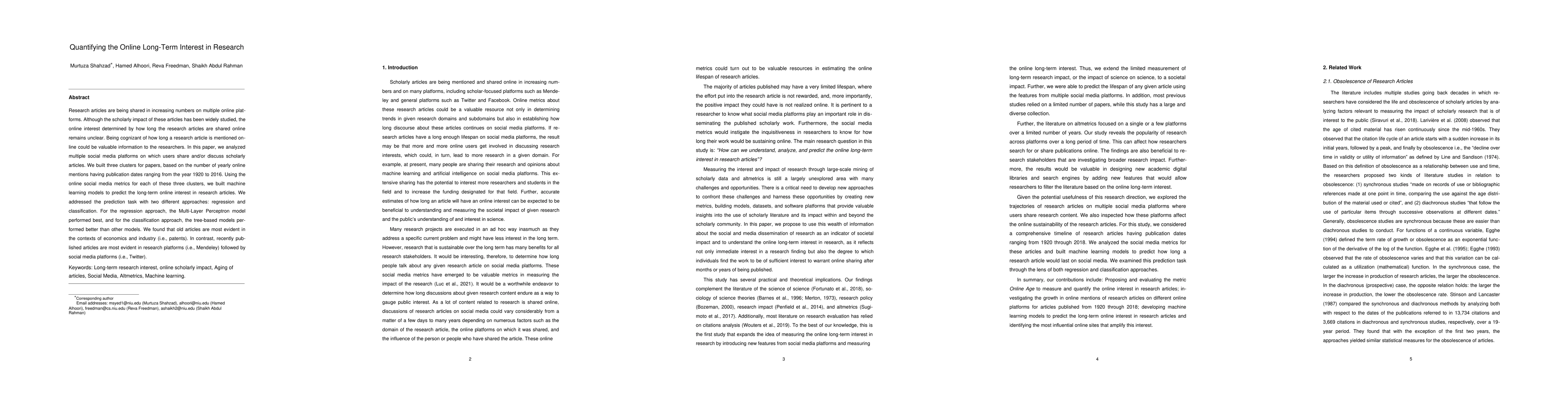 Thumbnail for Quantifying the Online Long-Term Interest in Research
