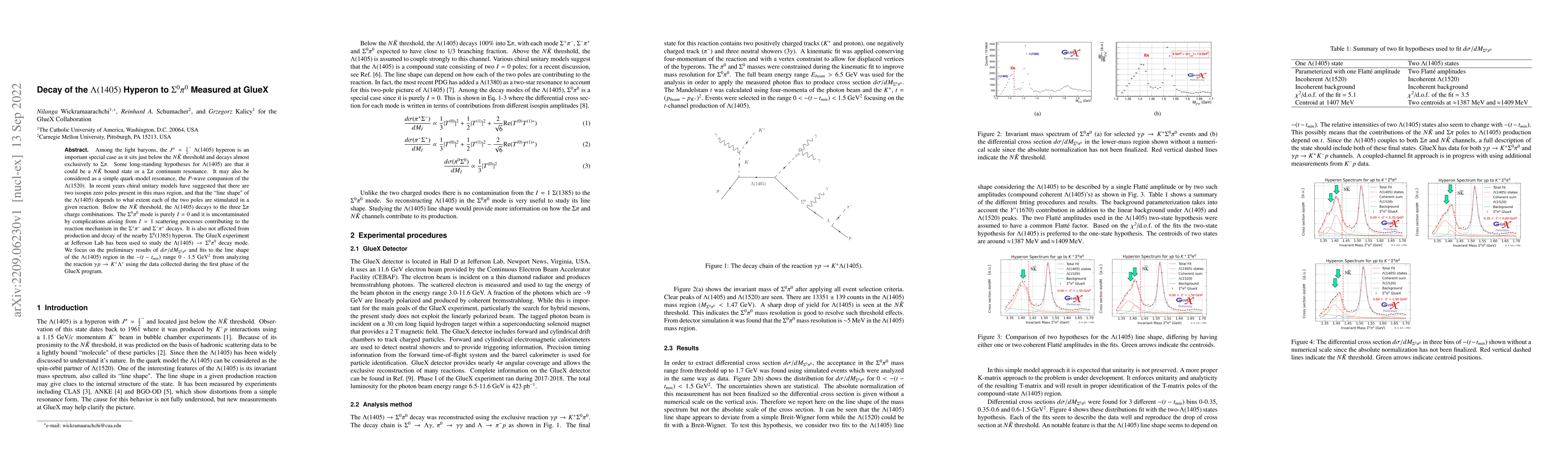 Thumbnail for Decay of the $\Lambda(1405)$ Hyperon to $\Sigma^0\pi^0$ Measured at
  GlueX