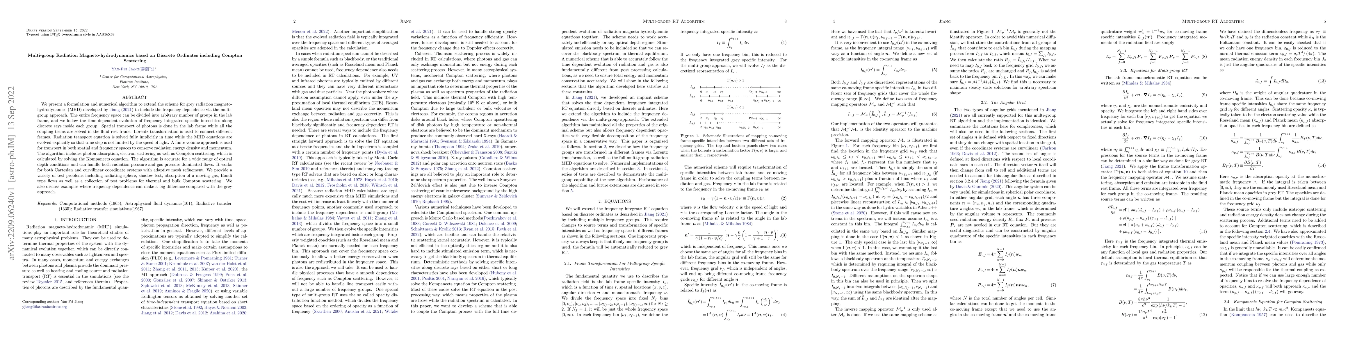 Thumbnail for Multi-group Radiation Magneto-hydrodynamics based on Discrete Ordinates
  including Compton Scattering