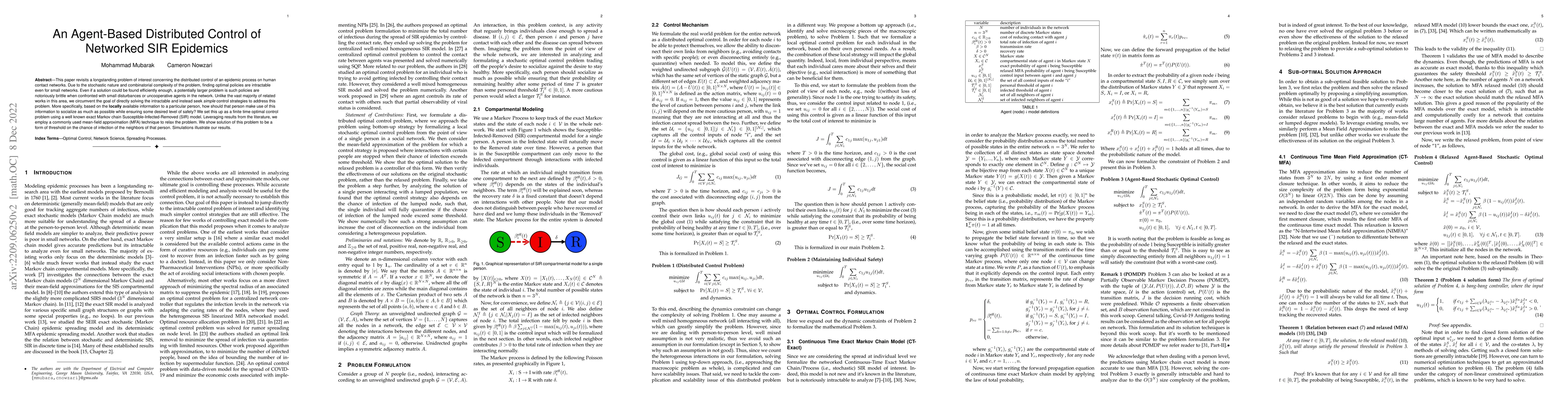 Thumbnail for An Agent-Based Distributed Control of Networked SIR Epidemics