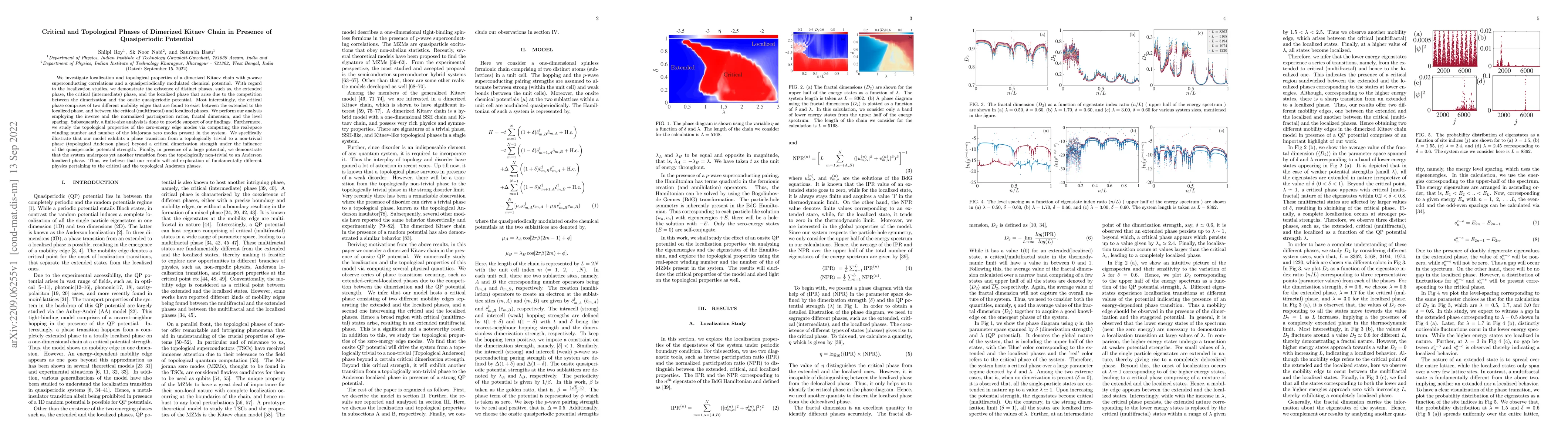 Thumbnail for Critical and Topological Phases of Dimerized Kitaev Chain in Presence of
  Quasiperiodic Potential