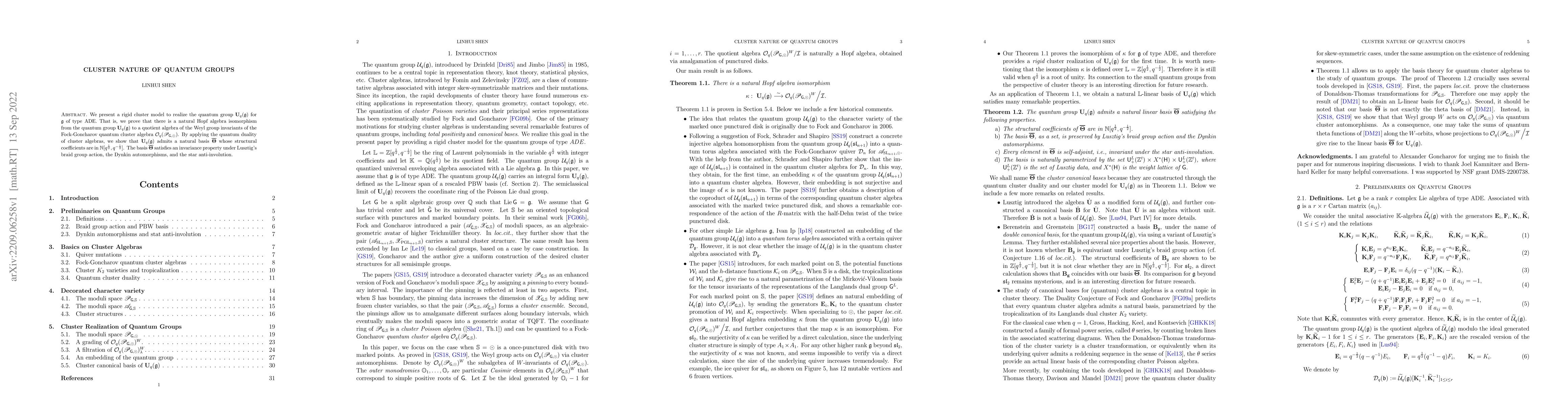 Thumbnail for Cluster Nature of Quantum Groups
