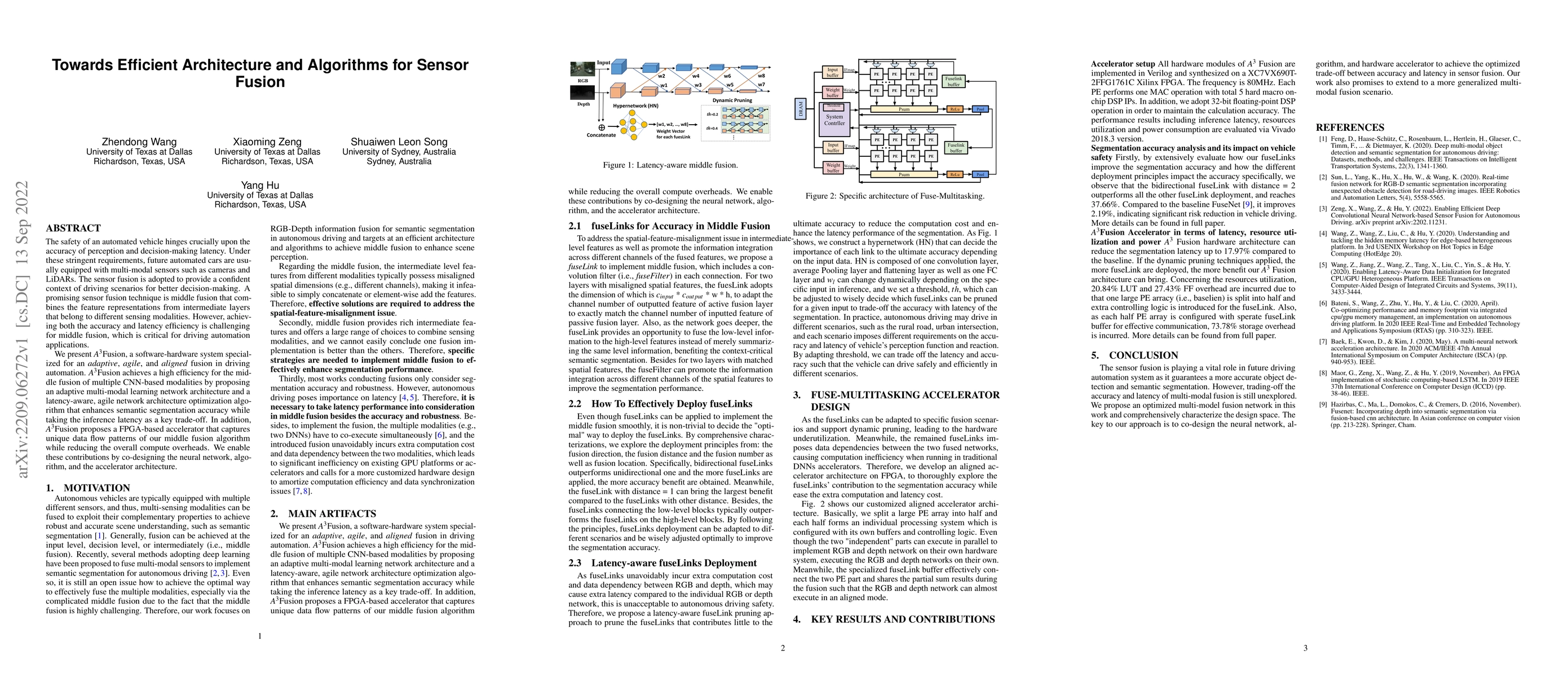 Thumbnail for Towards Efficient Architecture and Algorithms for Sensor Fusion