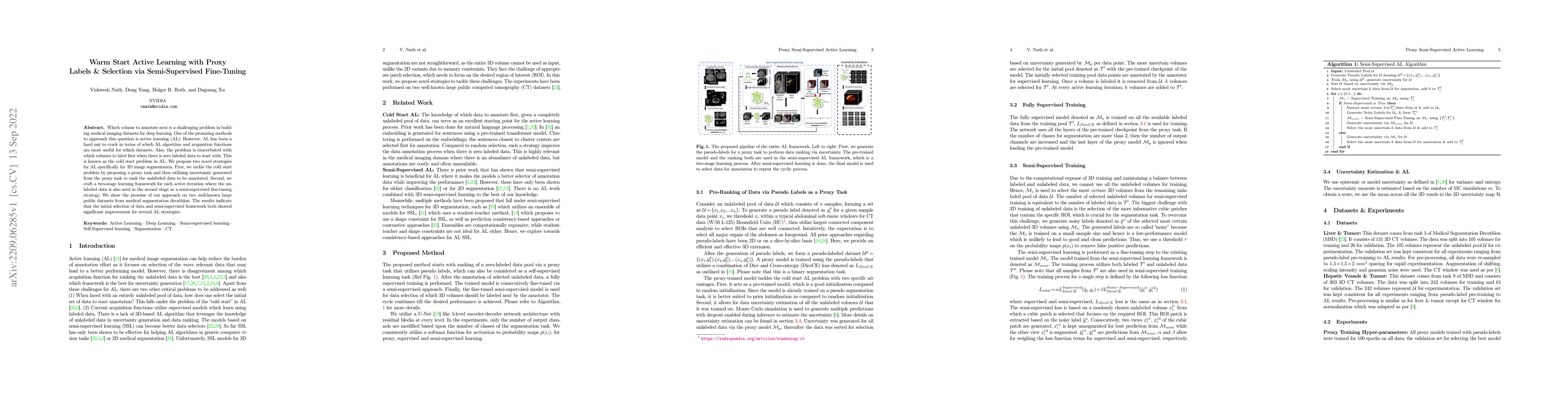 Thumbnail for Warm Start Active Learning with Proxy Labels \& Selection via
  Semi-Supervised Fine-Tuning