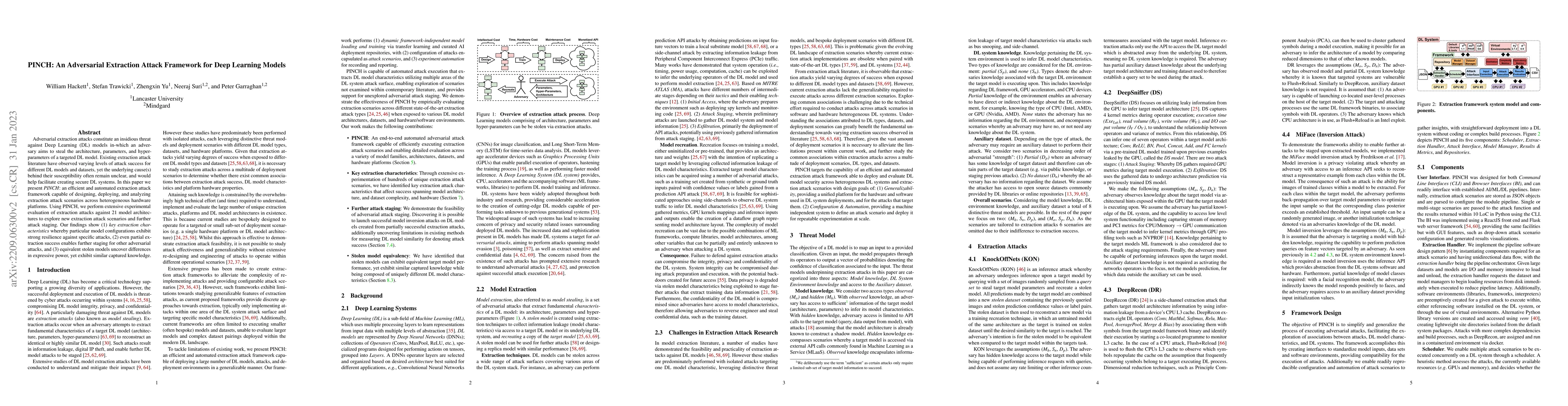 Thumbnail for PINCH: An Adversarial Extraction Attack Framework for Deep Learning
  Models