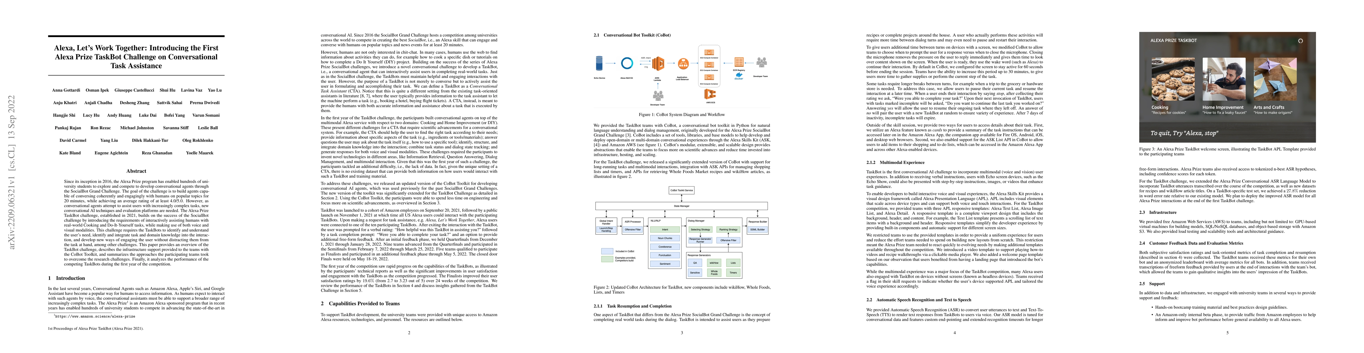 Thumbnail for Alexa, Let's Work Together: Introducing the First Alexa Prize TaskBot
  Challenge on Conversational Task Assistance
