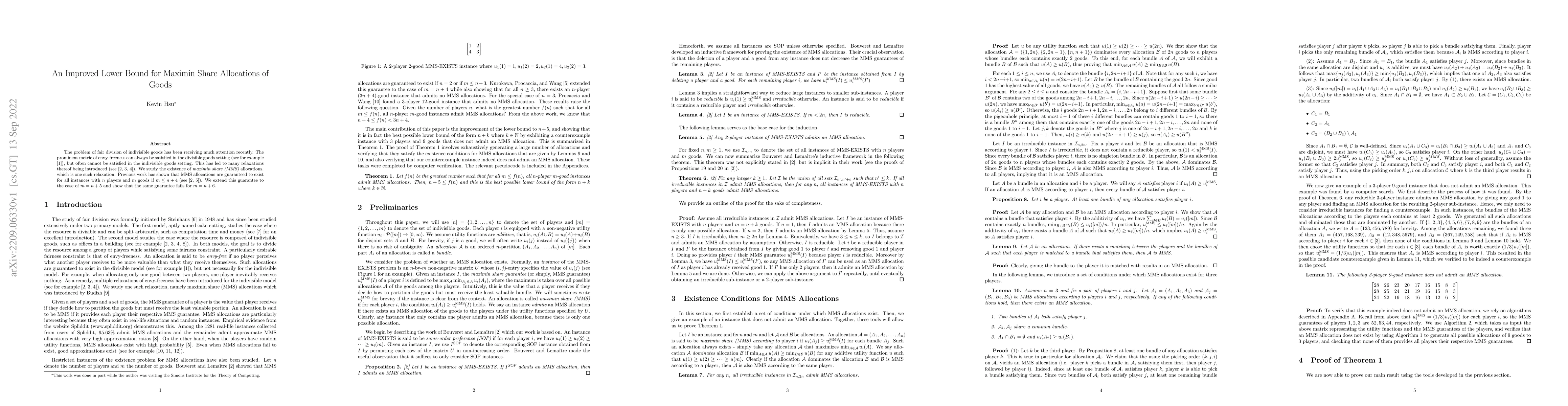 Thumbnail for An Improved Lower Bound for Maximin Share Allocations of Goods