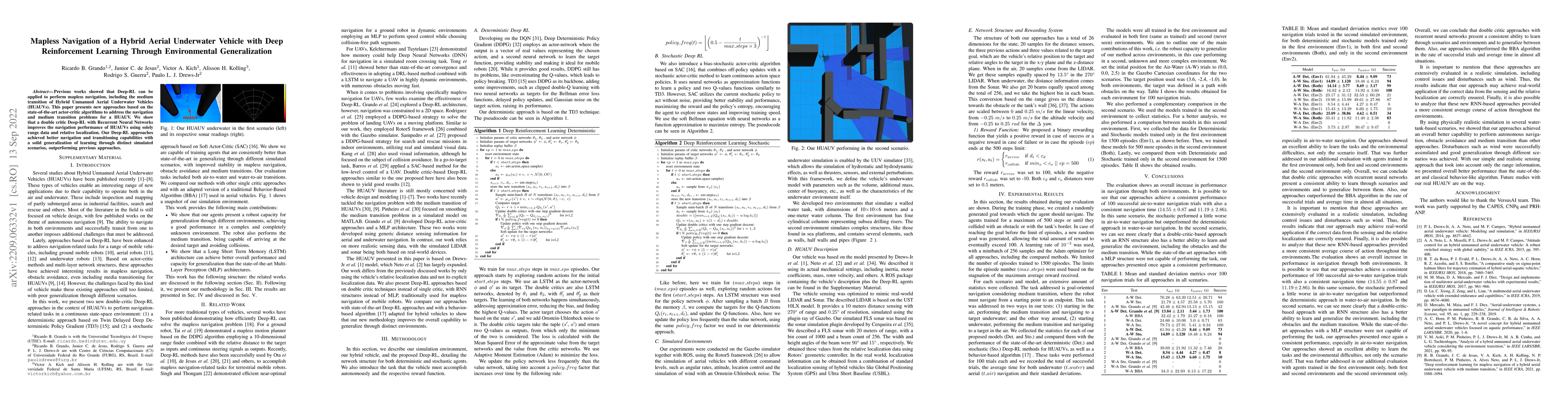 Thumbnail for Mapless Navigation of a Hybrid Aerial Underwater Vehicle with Deep
  Reinforcement Learning Through Environmental Generalization