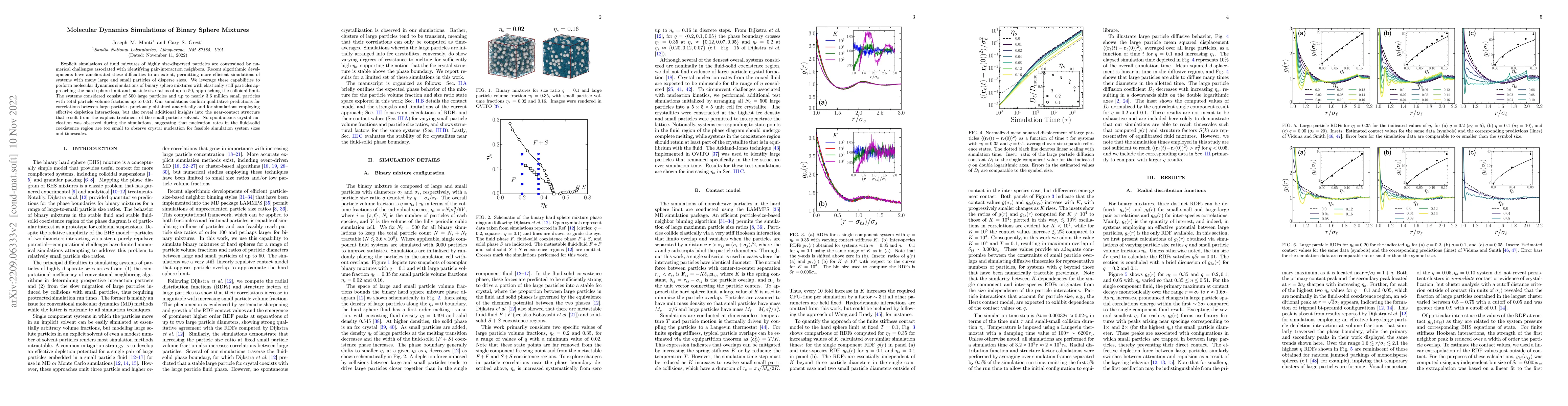 Thumbnail for Molecular Dynamics Simulations of Binary Sphere Mixtures