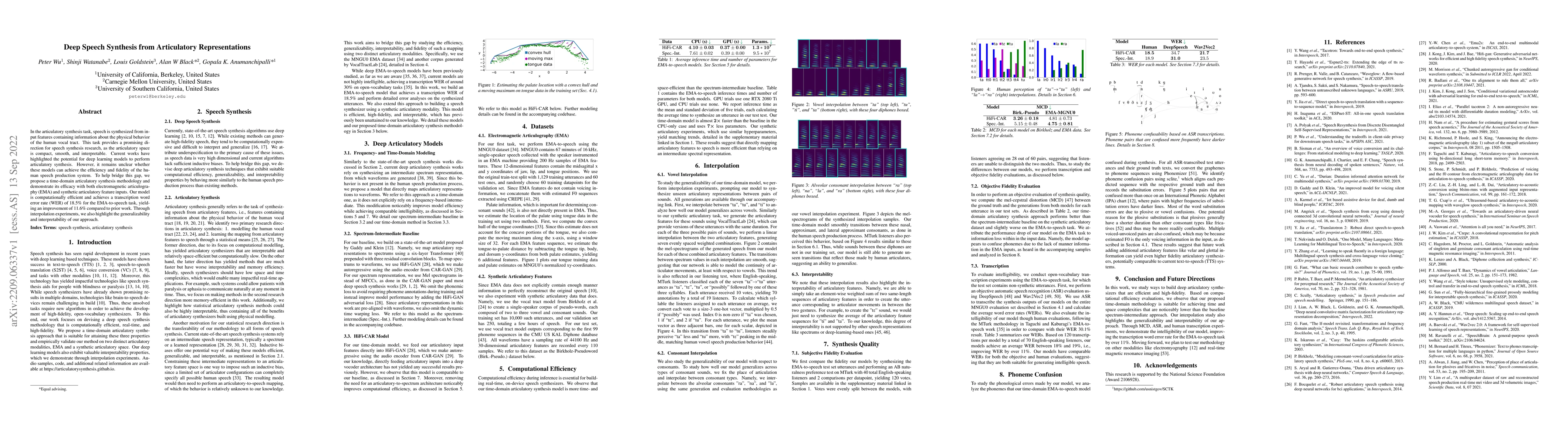 Thumbnail for Deep Speech Synthesis from Articulatory Representations