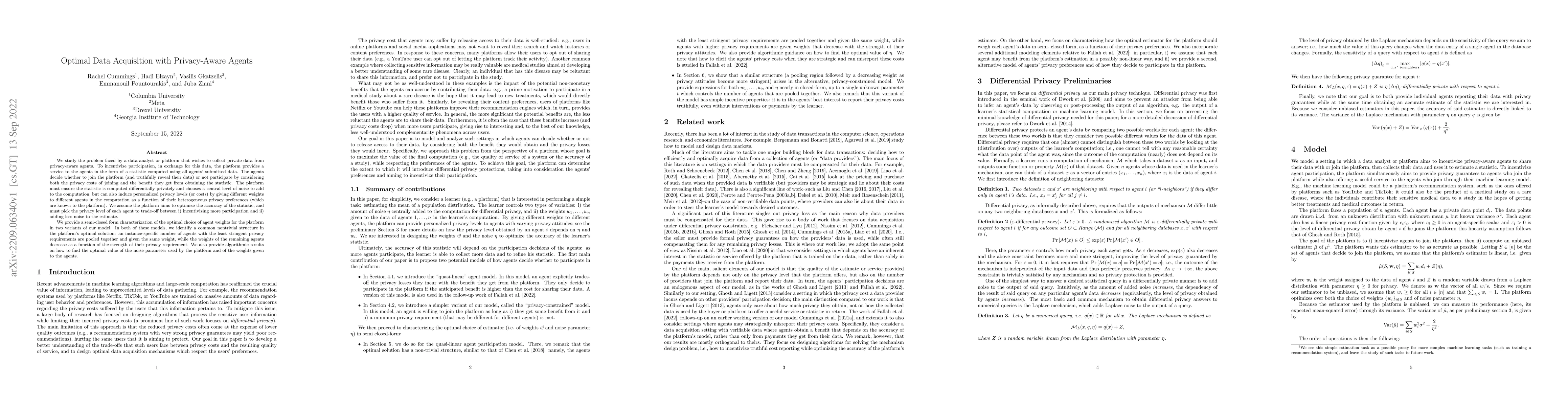 Thumbnail for Optimal Data Acquisition with Privacy-Aware Agents