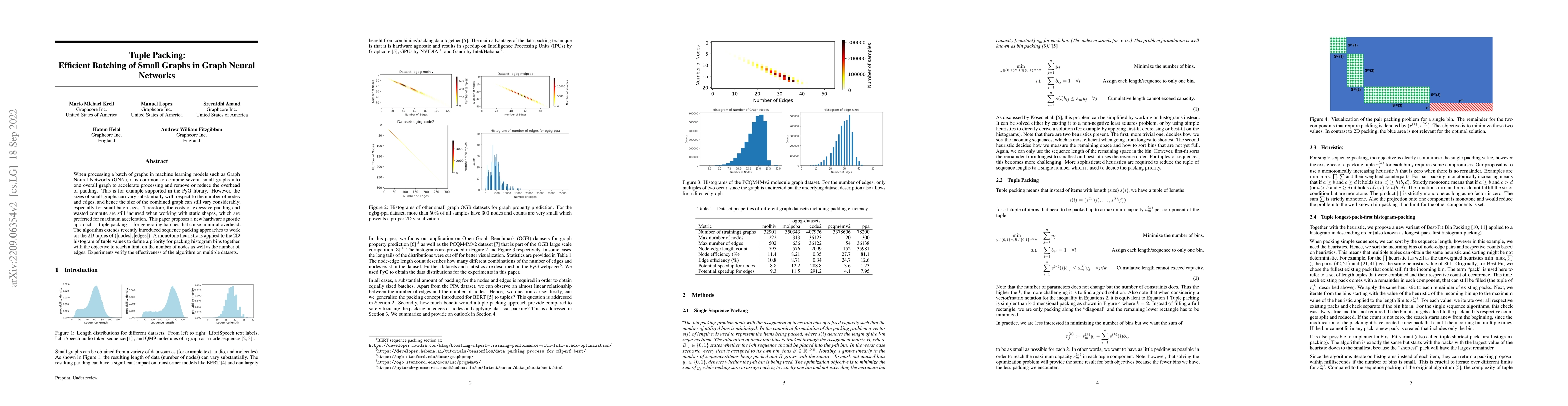 Thumbnail for Tuple Packing: Efficient Batching of Small Graphs in Graph Neural
  Networks