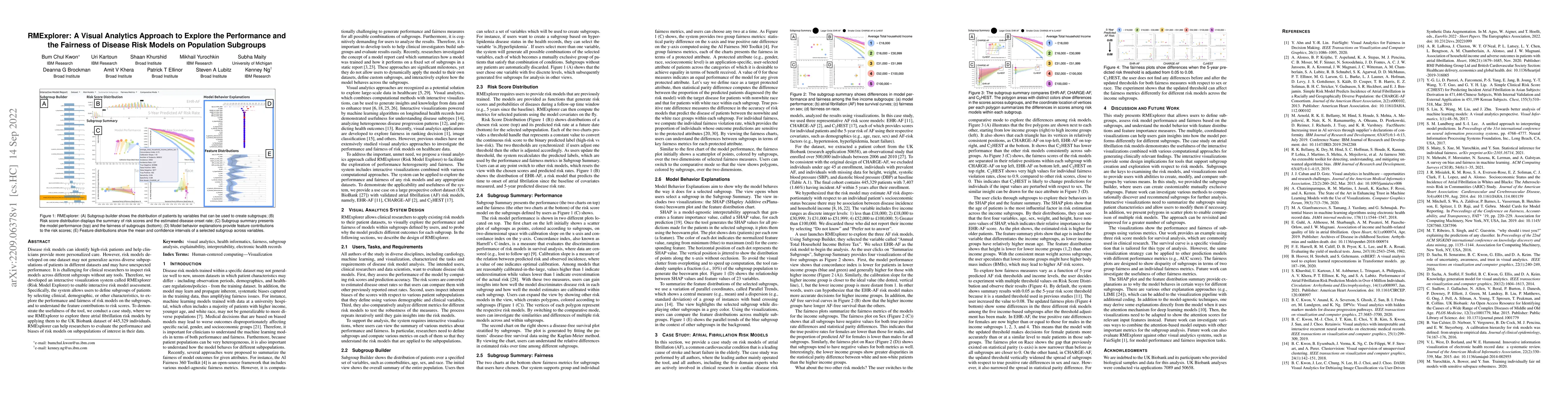 Thumbnail for RMExplorer: A Visual Analytics Approach to Explore the Performance and
  the Fairness of Disease Risk Models on Population Subgroups
