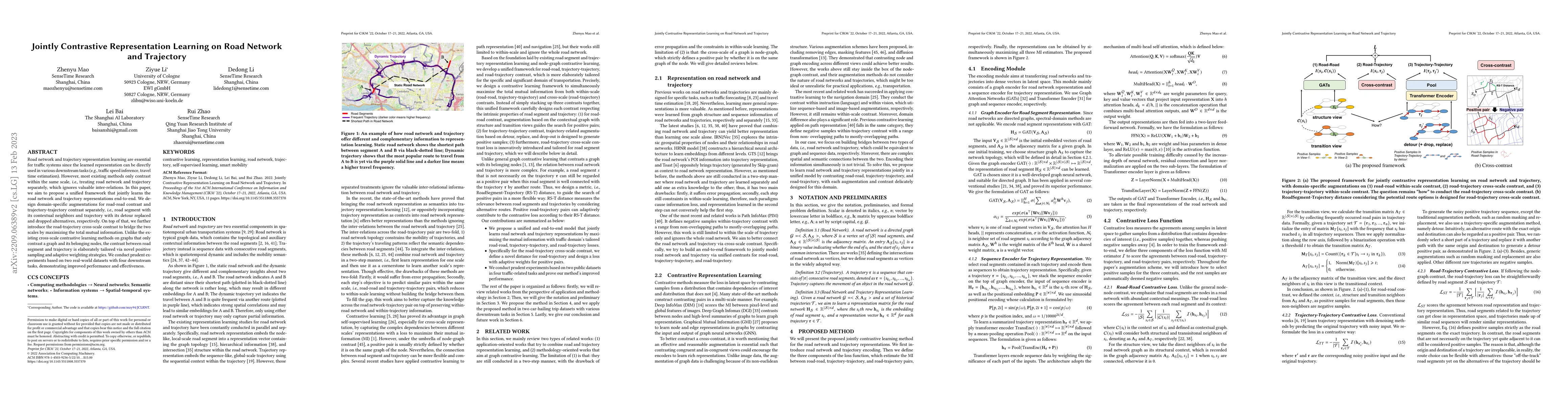 Thumbnail for Jointly Contrastive Representation Learning on Road Network and
  Trajectory