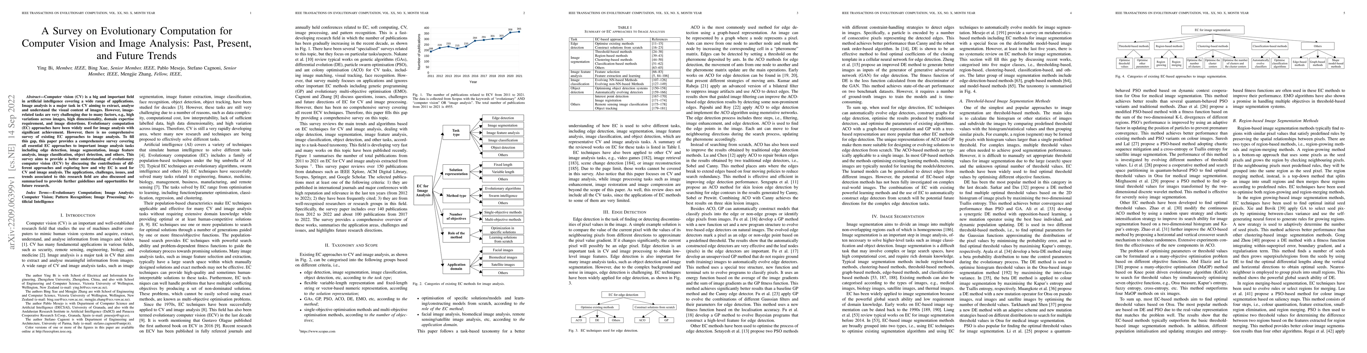 Thumbnail for A Survey on Evolutionary Computation for Computer Vision and Image
  Analysis: Past, Present, and Future Trends