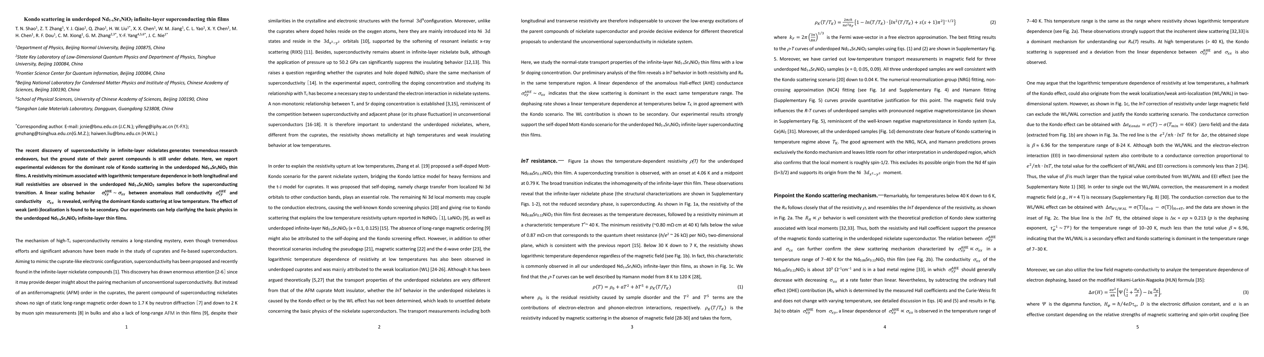 Thumbnail for Kondo scattering in underdoped Nd1-xSrxNiO2 infinite-layer
  superconducting thin films