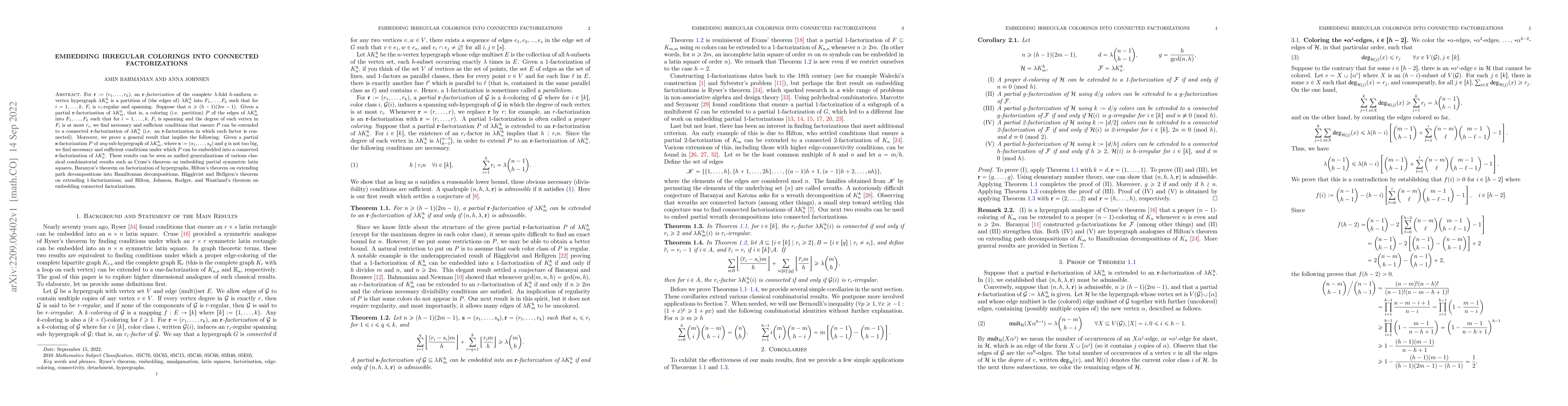 Thumbnail for Embedding Irregular Colorings into Connected Factorizations