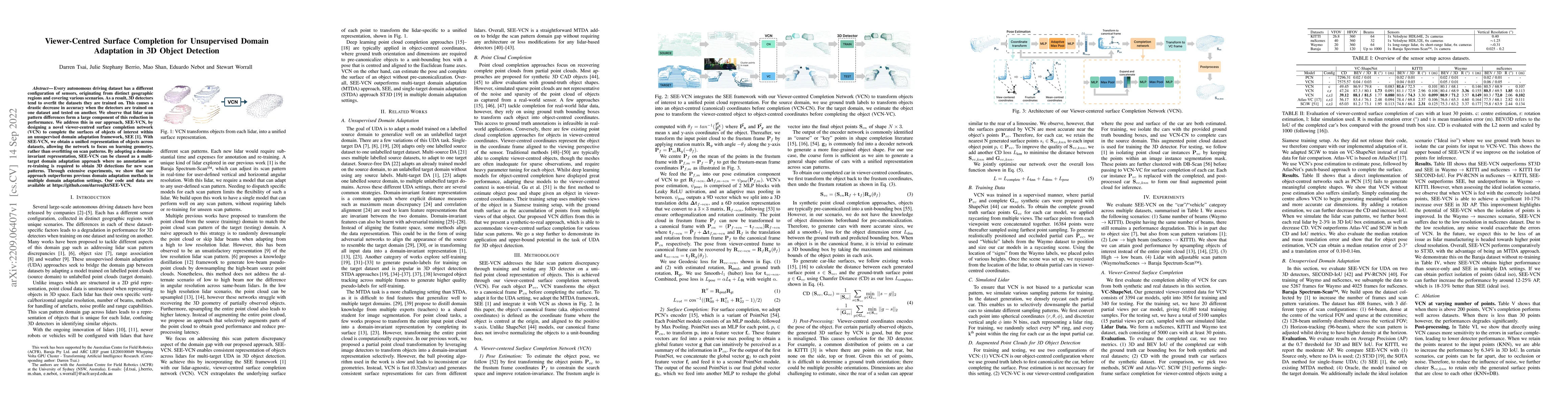 Thumbnail for Viewer-Centred Surface Completion for Unsupervised Domain Adaptation in
  3D Object Detection