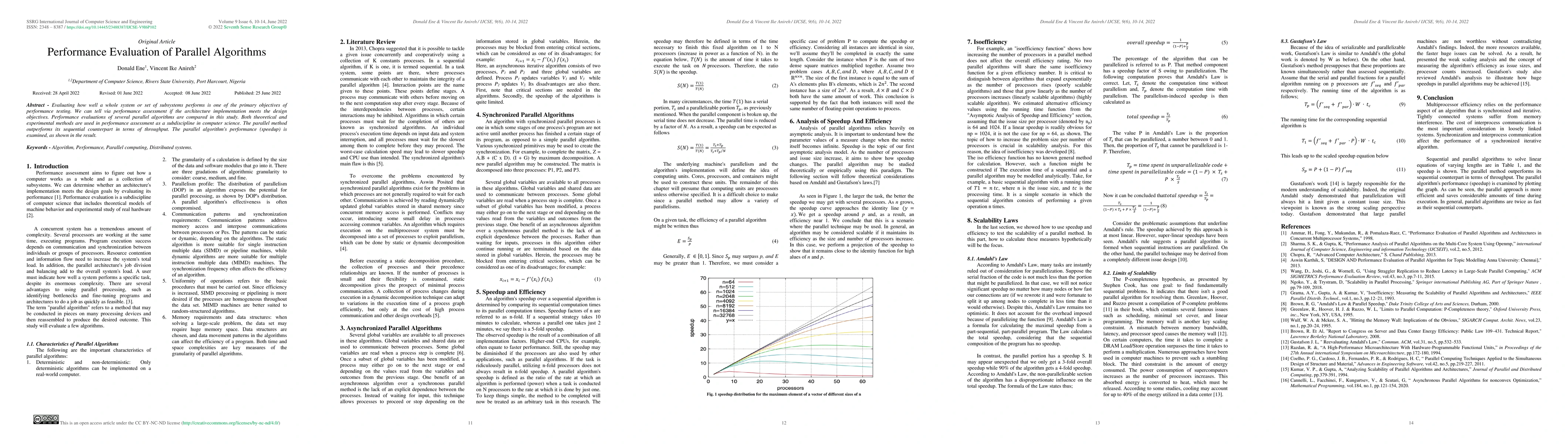 Thumbnail for Performance Evaluation of Parallel Algorithms