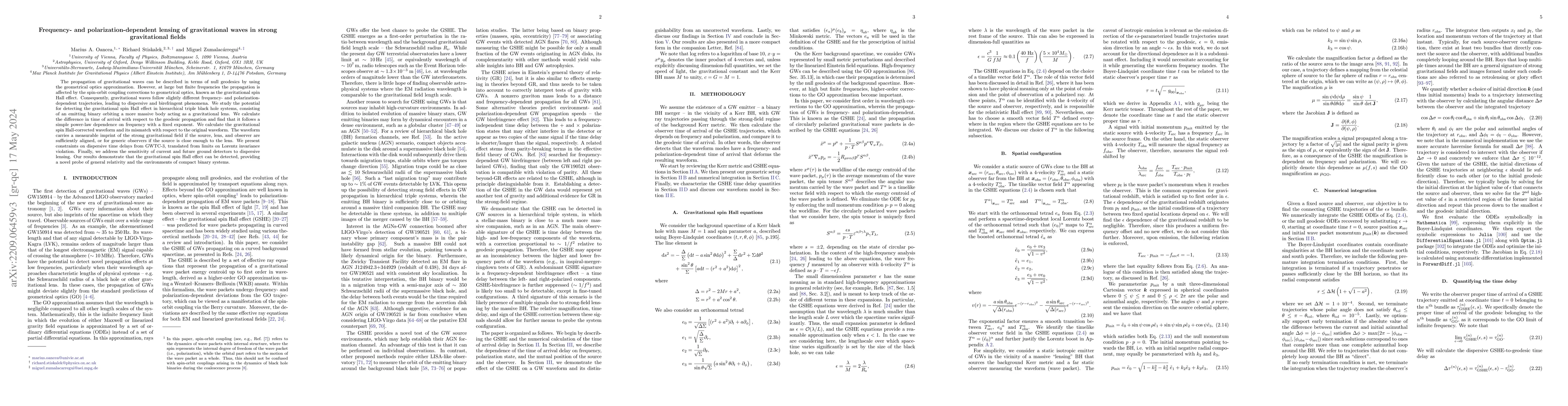 Thumbnail for Frequency- and polarization-dependent lensing of gravitational waves in
  strong gravitational fields