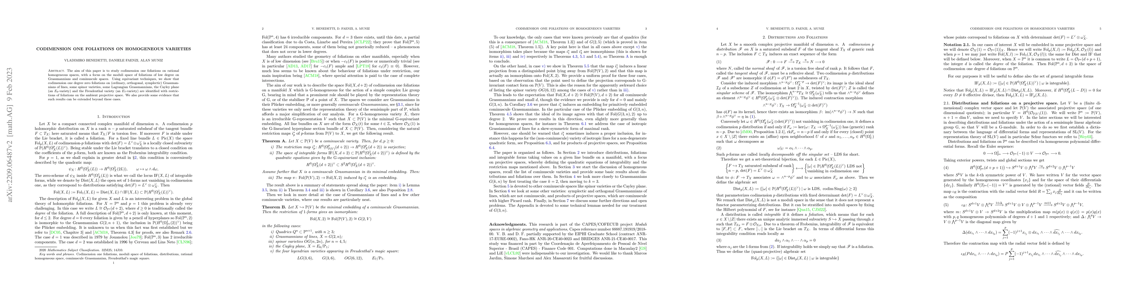 Thumbnail for Codimension one foliations on homogeneous varieties
