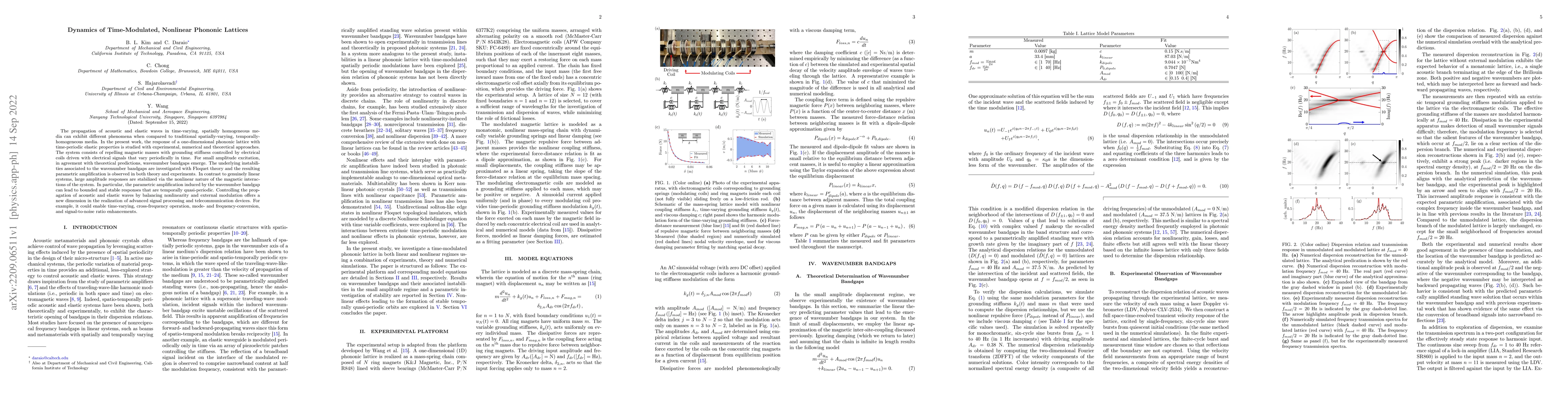 Thumbnail for Dynamics of Time-Modulated, Nonlinear Phononic Lattices