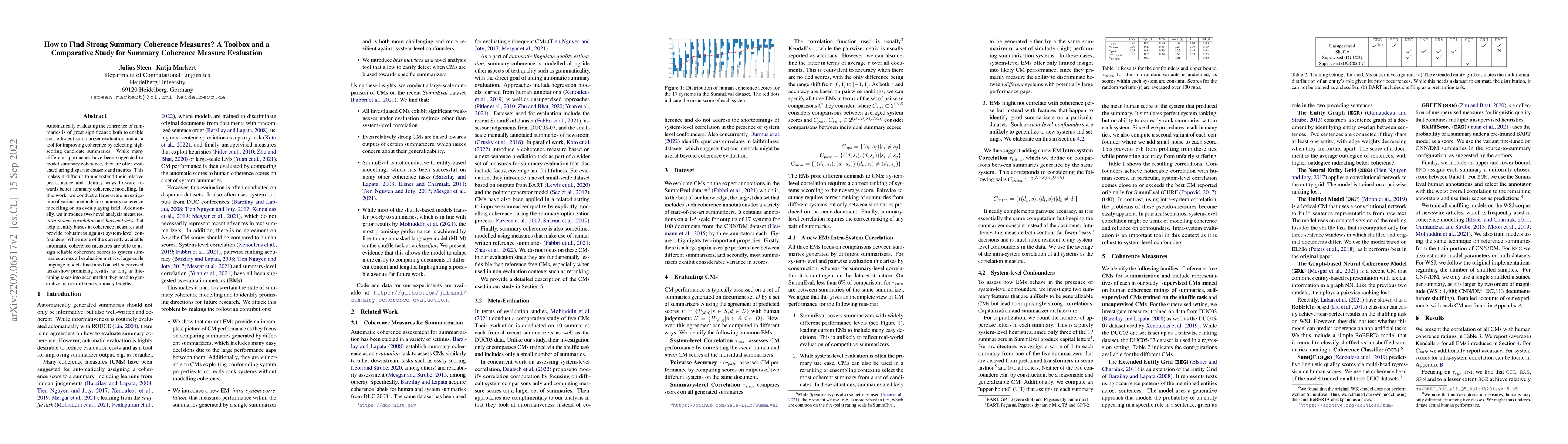 Thumbnail for How to Find Strong Summary Coherence Measures? A Toolbox and a
  Comparative Study for Summary Coherence Measure Evaluation