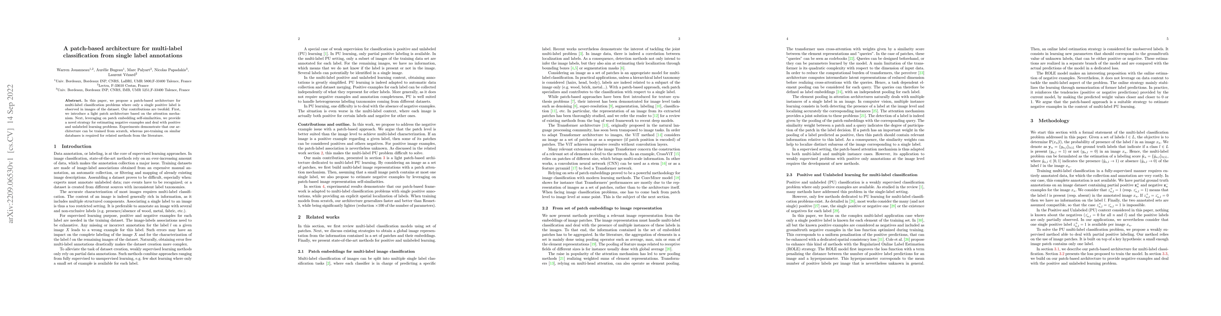 Thumbnail for A patch-based architecture for multi-label classification from single
  label annotations