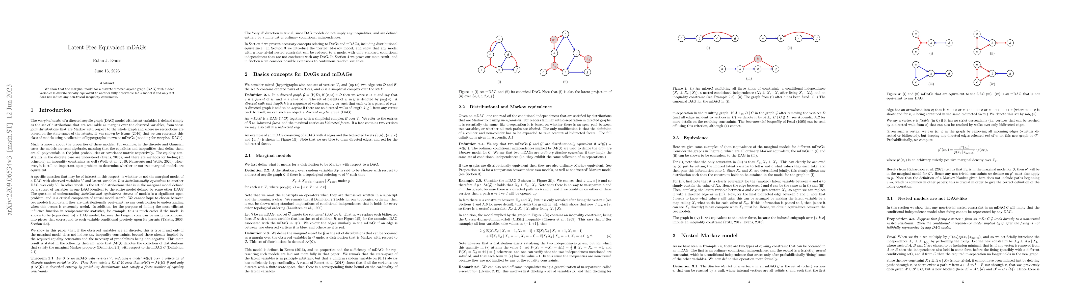 Thumbnail for Latent-free equivalent mDAGs